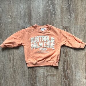 ZARA Orange Sweatshirt 3T